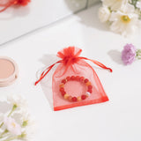 joycraft 50Pcs Hot Red Organza Bags - 2.7x3.5 In Sheer Holiday Drawstring Mesh Pouch, Small Party Favor Bags for Halloween, Christmas, Small Business, Jewelry Diaplay