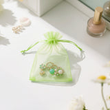 joycraft 50Pcs Light Green Organza Bags – 2.7x3.5 In Sheer Jewelry Mesh Pouch, Small Party Favor Drawstring Pouch for Wedding, Birthday, Baby Shower, DIY Craft