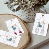 joycraft 100Pcs Earring Cards, 2.36"x3.54" White Earring Display Cards, Aesthetic Lady Earring Hanging Cards Set, Personalized Jewelry Cards for Selling, Retail, DIY Ear Studs Display Supplies