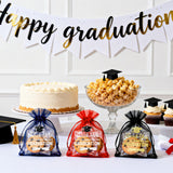 joycraft 30Pcs Graduation Organza Bags - 4x6In Thank You Drawstring Mesh Gift Bags, 5 Colors Graduation Appreciation Organza Pouches for Jewelry, Candy, DIY Craft, Cards