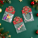 joycraft Jewelry Packaging for Small Business – 100Pcs OPP Clear Xmas Treat Bags with Merry Christmas Wreath Cards, Christmas Jewerly Display Bags Packaging for Selling, Party Favors, Holiday