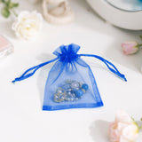 joycraft 50Pcs Royal Blue Organza Bags - 2.7x3.5 In Jewelry Mesh Pouch with Drawstring, Small Sheer Party Favor Bags for Small Business, Birthday, Wedding, Baby Shower