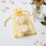joycraft 50Pcs Organza Gift Bags - 5x7 In Gold Mesh Gift Drawstring Bags, Organza Party Favor Pouch for Valentine's Day, Wedding, Birthday, Brial Shower