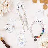 joycraft 100Pcs Bracelet Display Cards - 4.7x1.7 in White Paper Self‑Adhesive Jewelry Cards, Foldable Necklace & Earring Display Card with Hole for Small Business, Exhibition, Supplies