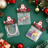 joycraft Jewelry Packaging for Small Business – 100Pcs OPP Clear Christmas Treat Bags with Santa Header Cards, Christmas Jewerly Display Bags Packaging for Party Favors, Bakery & Holiday Gift Wrapping