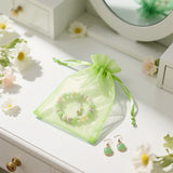 joycraft 50Pcs Light Green Organza Bags - 4x6 In Party Favor Drawstring Mesh Pouch, Sheer Organza Jewelry Bags for Birthday, Baby Shower, Wedding, Graduation