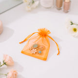 joycraft 50Pcs Orange Organza Bags - 2.7x3.5 Inch Drawstring Halloween Pouch with Mesh, Small Organza Gift Pouch for Thanksgiving, Wedding Favors, Jewelry Display, Candy Bags