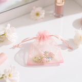 joycraft 50Pcs Blush Pink Organza Bags – 2.7x3.5 In Sheer Drawstring Mesh Pouch, Small Jewelry Organza Gift Pouch for Wedding Favor, DIY Craft, Small Business, Candy,Bags