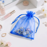 joycraft 50Pcs Royal Blue Organza Bags - 4x6 In Jewelry Drawstring Pouch with Mesh, Sheer Party Favor Pouch for Birthday, Baby Shower, Graduation, Wedding