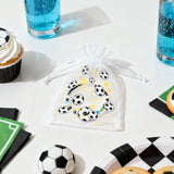 joycraft 30Pcs Soccer Organza Bags - 4x6In Sport Drawstring Treat Bags, Small Organza Party Favor Bags for Game Day, Tailgate, Birthday, Matches