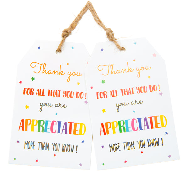 joycraft 100Pcs Thank You Gift Tags with String, 3.3