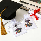 joycraft 4x6In Graduation Organza Bags - 30Pcs Class of 2026 Drastring Gift Bags, 5 Style Happy Graduation Party Favor Bags for Jewelry, Candy, DIY Craft, Cards