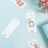 joycraft 100Pcs Keychain Cards, 2.1"x5.9" White Paper Cards Keychain Display Holder, Thank You Hanging Cards for Selling, Hanging Display Keychain, Bracelet, and Jewelry