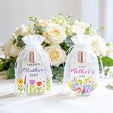 joycraft 30Pcs Mother's Day Organza Bags - 4x6In Floral Mesh Drawstring Gift Bags, 5 Style Happy Mother's Day Gift Wrapping Bags for Jewelry, Candy, DIY Craft, Cards