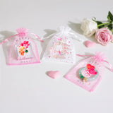 joycraft 30Pcs Valentine's Day Organza Bags - 4x6In Heart Drawstring Party Favor Bags, Small Valentine's Day Gift Wrapping Pouches for Jewelry, Cookie, Candy, Chocolate