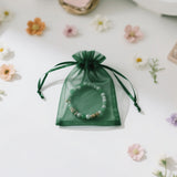 joycraft 50Pcs Dark Green Organza Bags – 2.7x3.5 In Sheer Jewelry Mesh Pouch, Small Party Favor Drawstring Pouch for Halloween, Christmas, Wedding Favor, Small Business