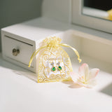 joycraft 50Pcs Organza Gift Bags - 2.7x3.5 In Gold Mesh Gift Drawstring Bags, Organza Party Favor Pouch for Valentine's Day, Wedding, Birthday, Brial Shower