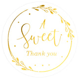 A Sweet Thank You Stickers, 120Pcs Gold Thank You Gift Stickers, 2inch Round Thank You for Party Favor, Sweet Thank You Stickers for Wedding, Baby Shower, Birthday, Anniversary, Gift Wrapping