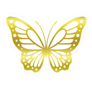 joycraft 420Pcs Butterfly Stickers, 1.5 inches Gold Foil Butterfly Gift Stickers, Clear Butterfly Envelope Seals Stickers, Personalized Stickers for Gift Wrapping Baby Shower Wedding Party Favor