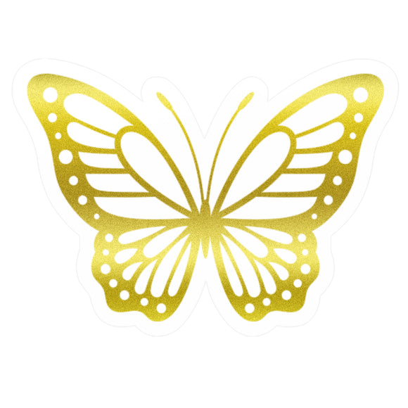 joycraft 420Pcs Butterfly Stickers, 1.5 inches Gold Foil Butterfly Gift Stickers, Clear Butterfly Envelope Seals Stickers, Personalized Stickers for Gift Wrapping Baby Shower Wedding Party Favor