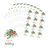 joycraft 120Pcs Happy Holiday Stickers, Christmas Gift Stickers, 2Inch Holly Christmas Stickers, Christmas Paper Stickers, Christmas Holiday Gift Labels for Envelope Seals, Xmas Party, Class, Home