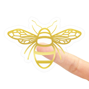 joycraft 420Pcs Bee Stickers, 1.5 inch Gold Foil Envelope Seal Sticker, Clear Self Adhesive Bee Sticker Labels, Personalized Gift Stickers for Gift Wrapping Cupcakes Party Favor Greetings Invitations