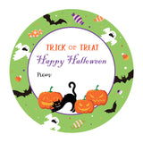 joycraft 60Pcs Happy Halloween Stickers, 2 inch Trick or Treat Halloween Stickers, Green Round Halloween Holiday Gift Stickers for Goodie Bags Halloween Party Favors Gift Wrapping DIY Craft