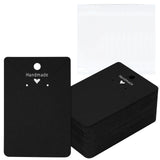 joycraft 100Pcs Earring Display Cards with Bags, Black Necklace Display Cards, 3.5x2.4 inch Paper Jewelry Display Cards for Selling, Hanging Earring and Necklace, DIY Crafts, and Retail