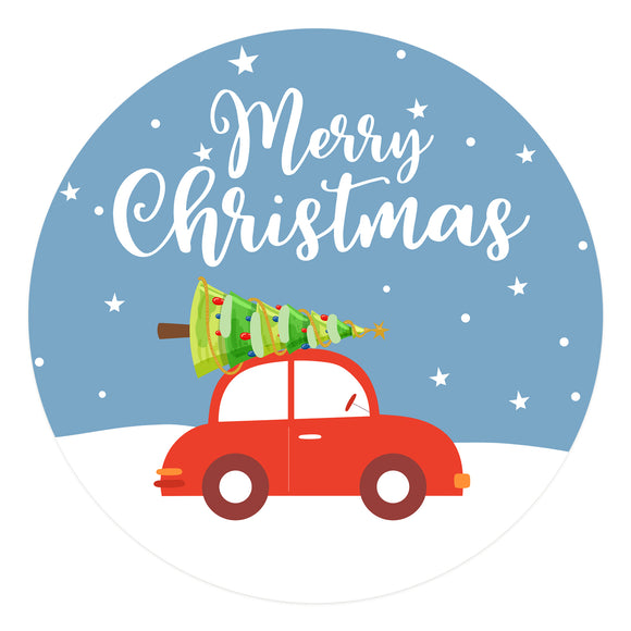 joycraft 120Pcs Merry Christmas Stickers, 2 inches Red Truck labels, Christmas Envelope Seals Stickers, Winter Holiday Gift Stickers for Gift Wrapping, Cards, Boxes, Tags