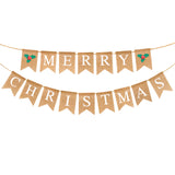 joycraft Merry Christmas Banner Burlap, Christmas Fireplace Banner, Vintage Rustic Christmas Banner, Christmas Wall Bunting, Christmas Hanging Banner for Home, Xmas Party, Office, Store