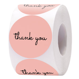 Pink Thank You Stickers