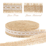 Joycraft Jute Trim Burlap Ribbon, 10 Meters Natural Fringe Tape with Lace for Vintage/Rustic Themed Wedding Craft - 2.5CM